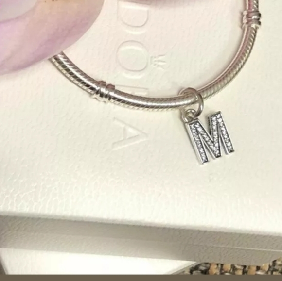 Pandora dangle letter pave charms. - Picture 3 of 4